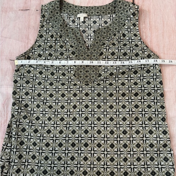 Talbots Size Small TRAPUNTO POPOVER MEDALLION Blouse Top Cotton Shirt - Picture 8 of 8